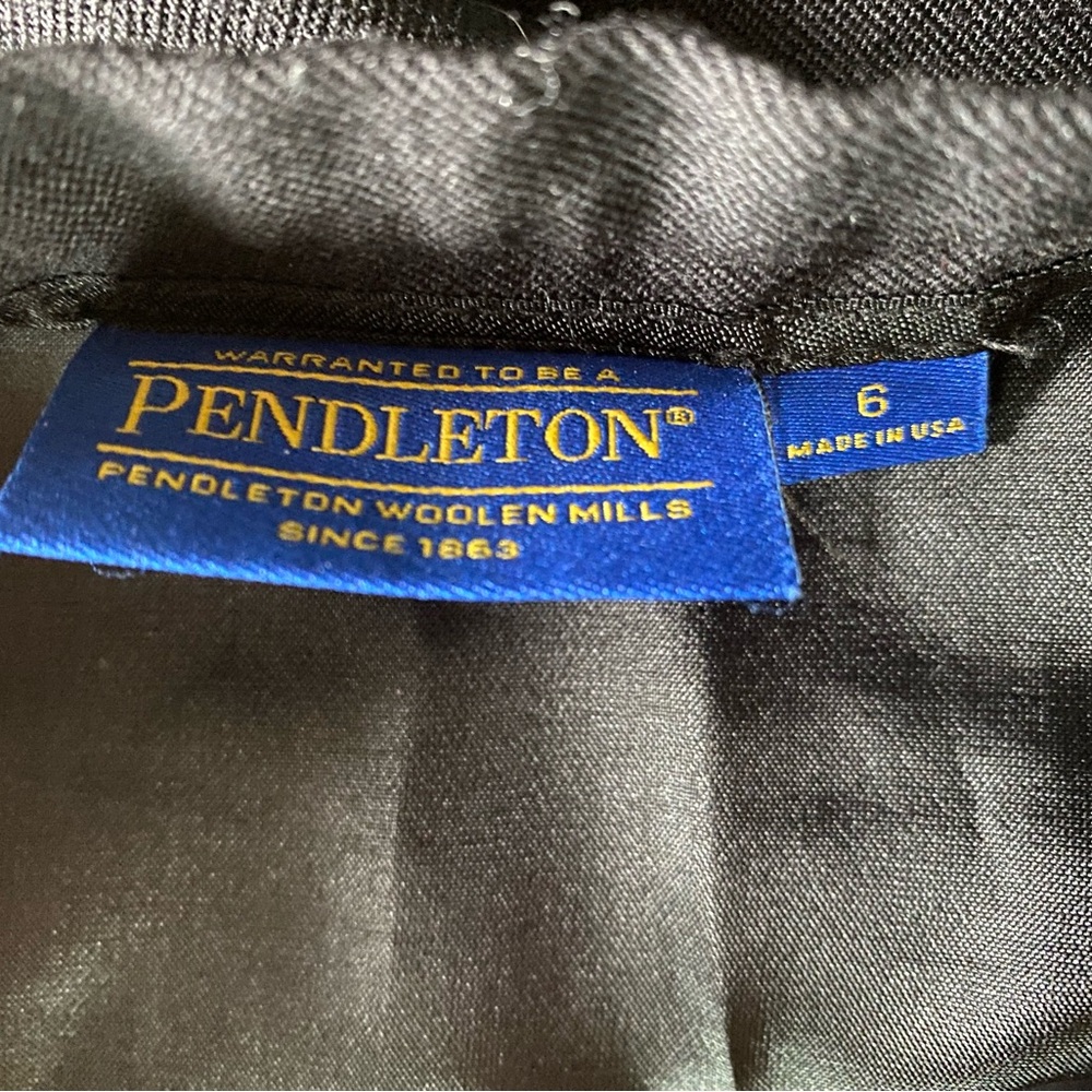 Pendleton Classic Black Midi Lined Wool Skirt Whi… - image 4